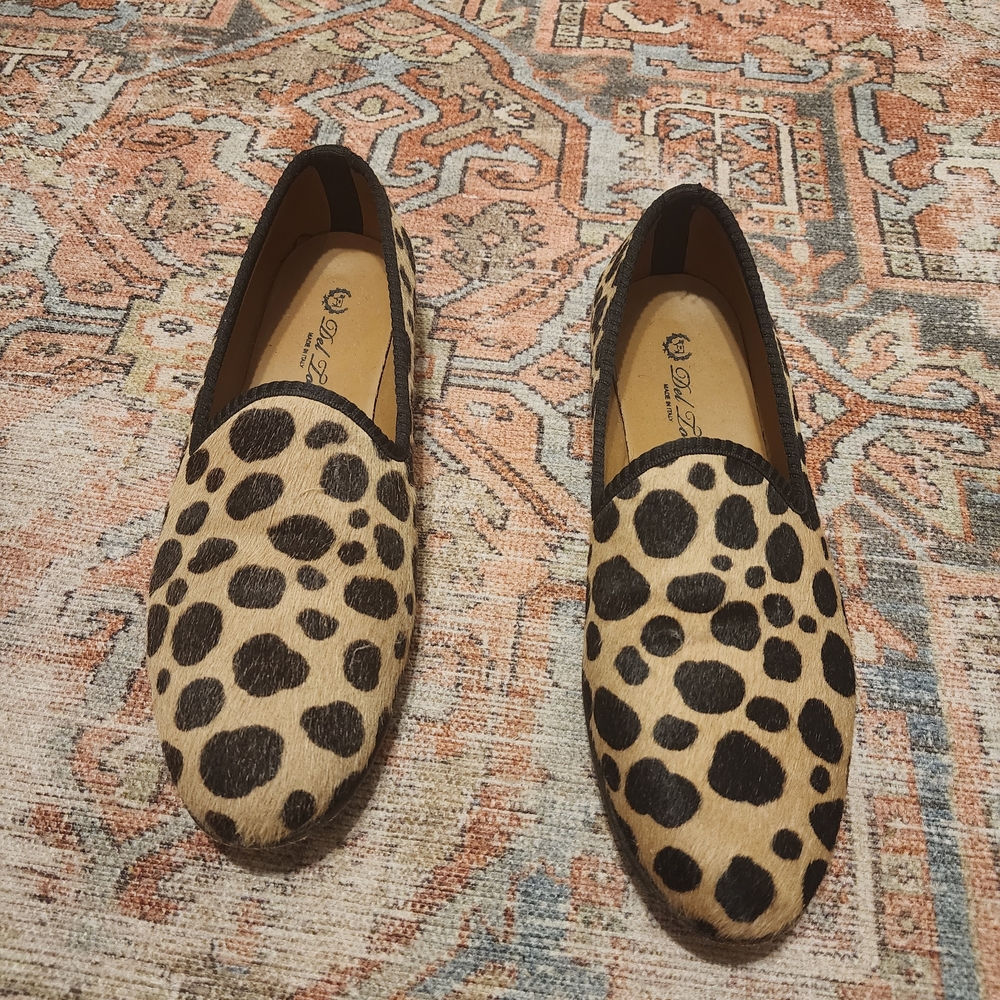 Del Toro Leopard Pattern Loafers 10.5